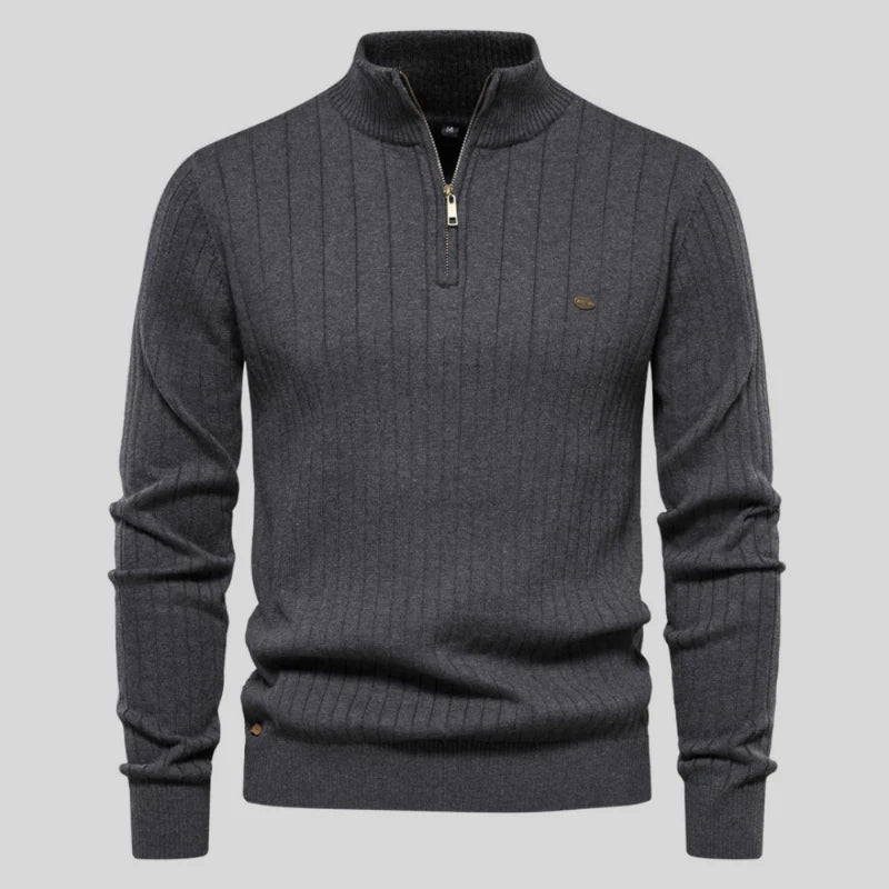 Alvis | Muscle Fit Casual Ribbed Sweater