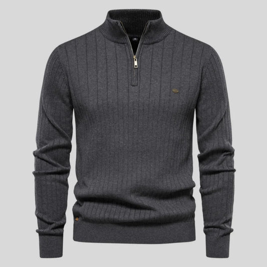 Alvis | Muscle Fit Casual Ribbed Sweater