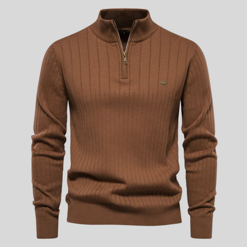 Alvis | Muscle Fit Casual Ribbed Sweater